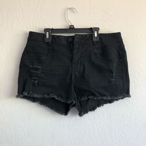 Black ripped shorts